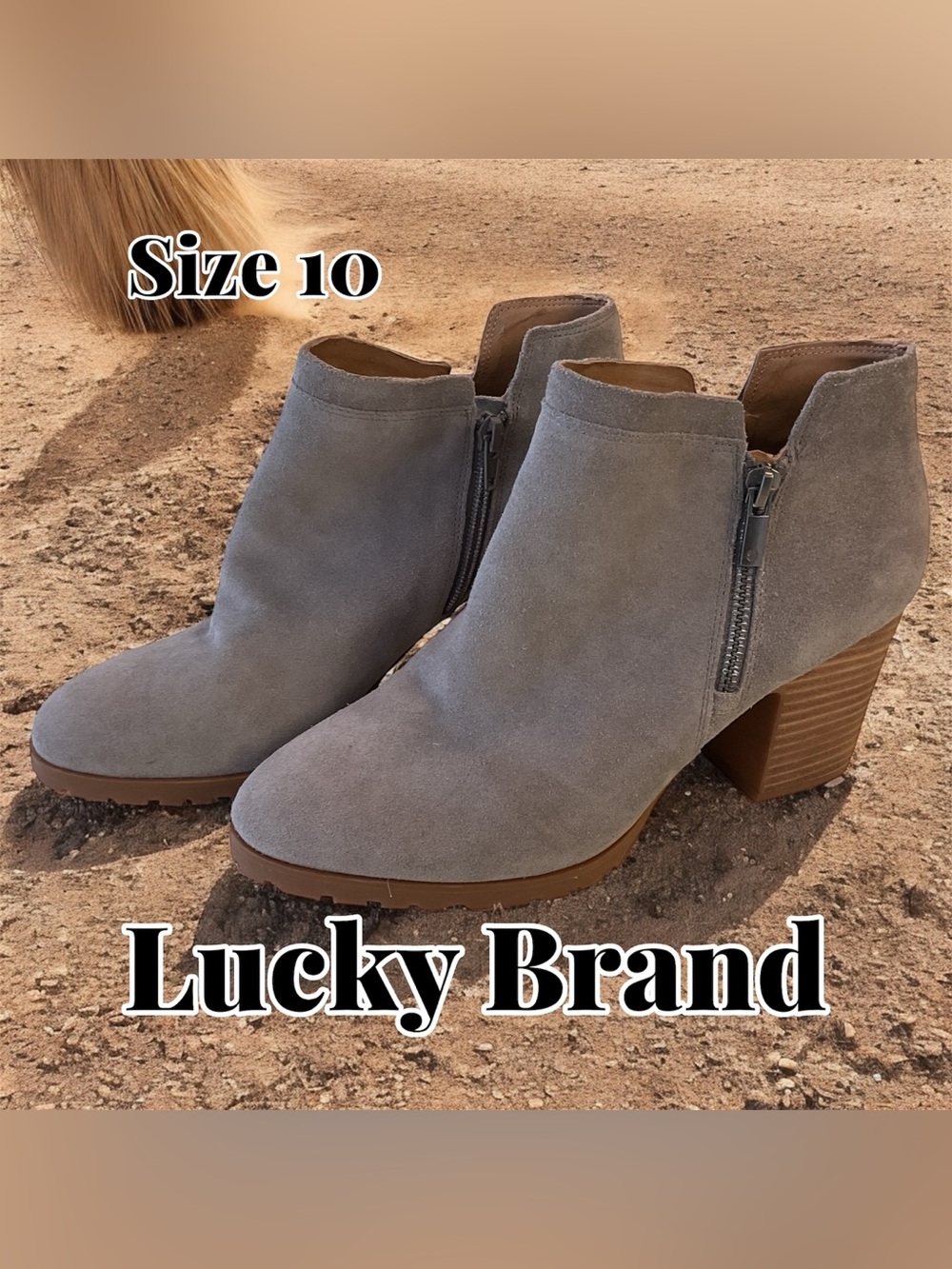 Lucky Brand Suede Ankle Boots, NWOT
